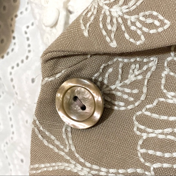 Neutral Embroidered Blazer - Picture 6 of 12